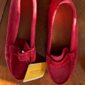 Piero Massetti Red Suede Loafers